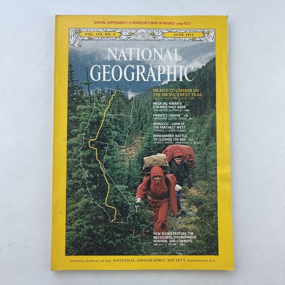 National Geographic Magazine June 1971, Pacific Crest, Miss., France, Morocco... - Picture 1 of 13